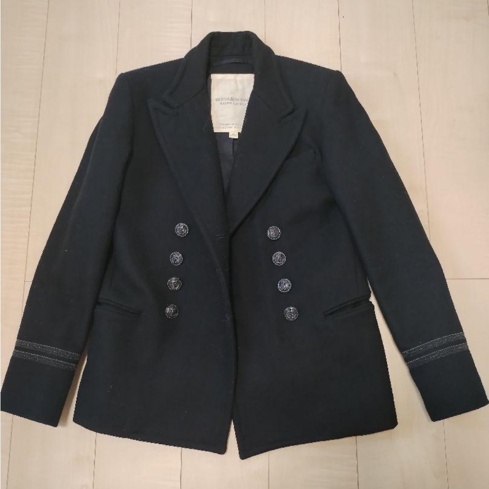 Denim & Supply Ralph Lauren Navy Double-Breasted Peacoat